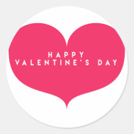 Big Pink Heart Valentine's Day Stickers