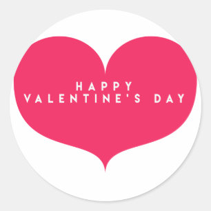 Big Pink Heart Valentine's Day Stickers