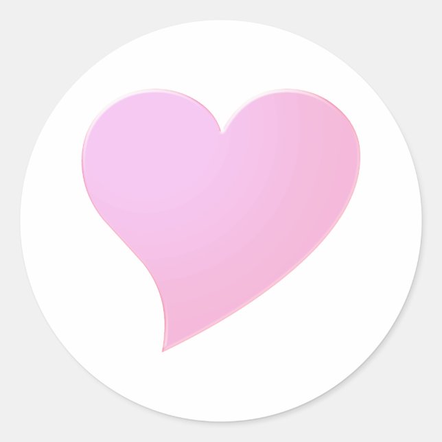 Big Pink Herz, Liebe, Weiß Runder Aufkleber (Vorderseite)