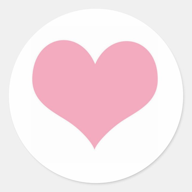 Big Pink Liebe Herz Runder Aufkleber (Vorderseite)