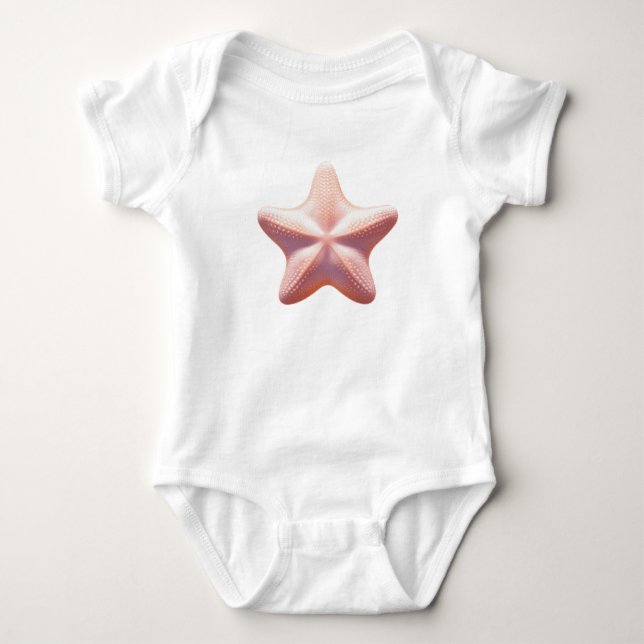 Big Pink Starfish Baby Strampler (Vorderseite)