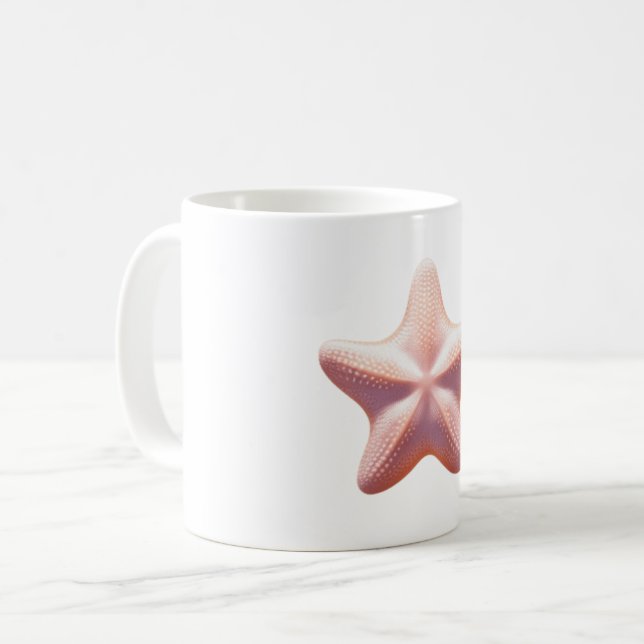 Big Pink Starfish Kaffeetasse (Vorderseite Links)