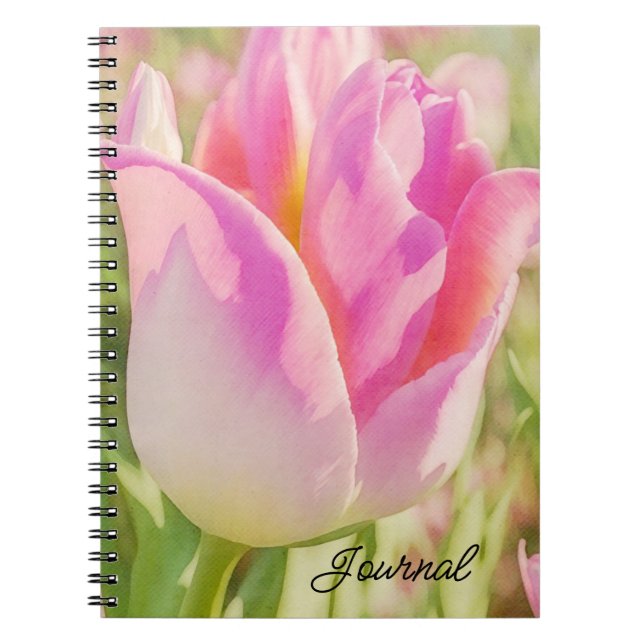 Big Pink Tulip Art Garden Journal Carnet (Devant)