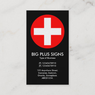 Big Plus Schilder rot - schwarz (Platinum Card) Visitenkarte