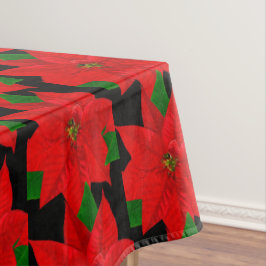 Big Poinsettia Blume Pattern auf schwarz Tischdecke