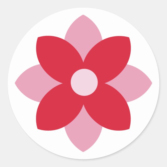 Big Poinsettia Red and Pink Holiday Sticker (Vorderseite)