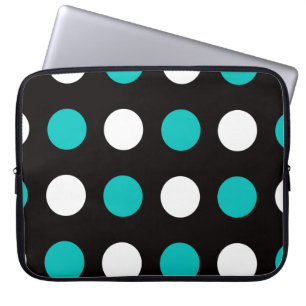 Big Polka Dot Schwarz-weiß Lila Laptopschutzhülle