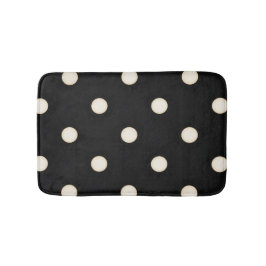 Big Polka Dots Antikes Weiß und Schwarz Badematte