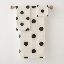 Big Polka Dots Black & Antique White