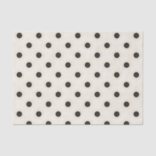 Big Polka Dots Black & Antique White Seidenpapier