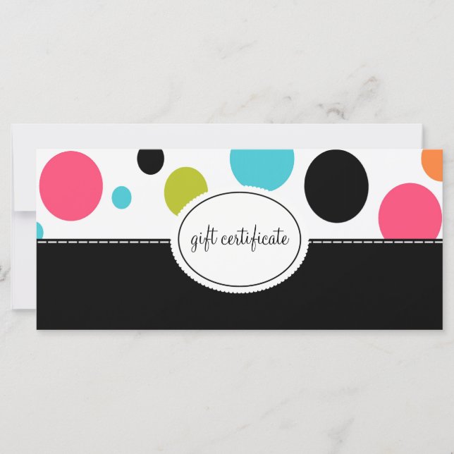 Big Polka Dots Boutique Style Geschenkgutscheine (Vorderseite)