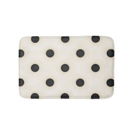 Big Polka Dots Schwarz und Antikes Weiß Badematte