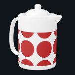 Big Polka Dots Teapot<br><div class="desc">Niedlicher und trendiger Big Polka Dots Teapot. Dieses Design zeichnet sich durch übergroße Polka-Punkte in Rot und Weiß aus. Text kann diesem Design hinzugefügt werden,  um ihm eine persönliche Touch zu geben.</div>