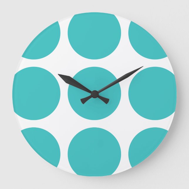 Big Polka Dots Wall Clock Große Wanduhr (Vorderseite)