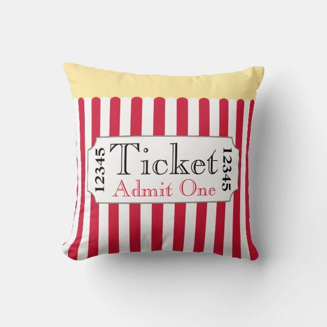 Big Popcorn Movie Ticket Kino Kissen (Vorderseite)