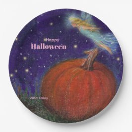 Big Pumpkin Fairy Custom Halloween Pappteller