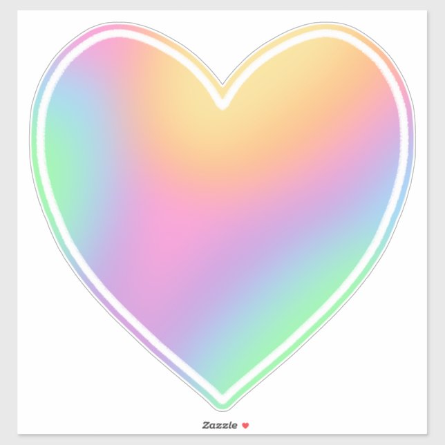Big Rainbow Heart Sticker (Blatt)