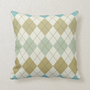 Big Raute Sage & Tan Preppy Throw Kissen