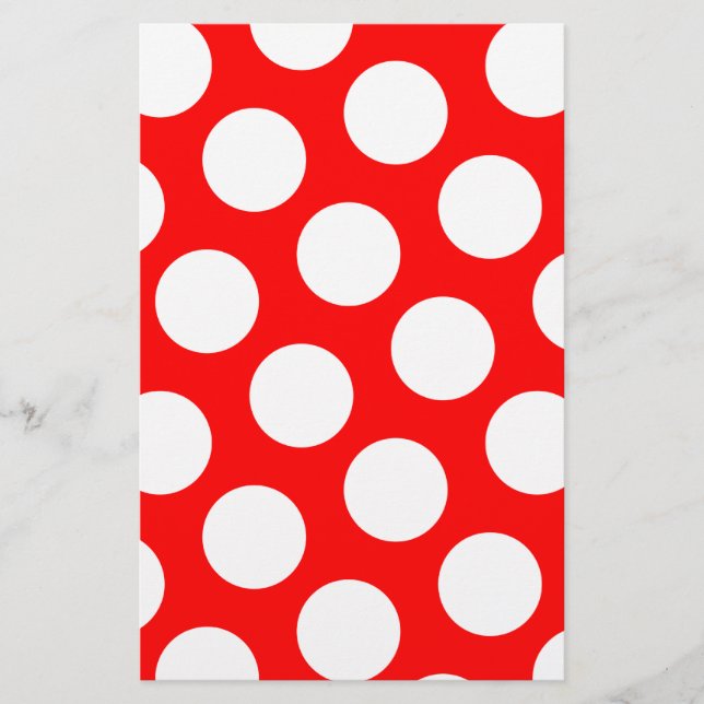 Big Red and White Polka Dots Briefpapier (Vorderseite)