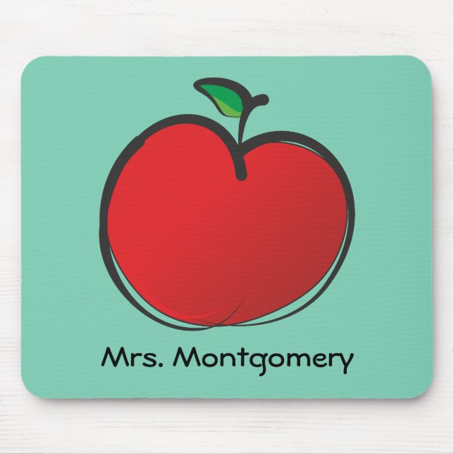 Big Red Apple Personalisiert Mousepad (Vorne)