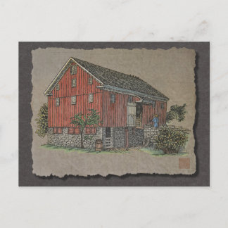 Big Red Bank Barn Postkarte
