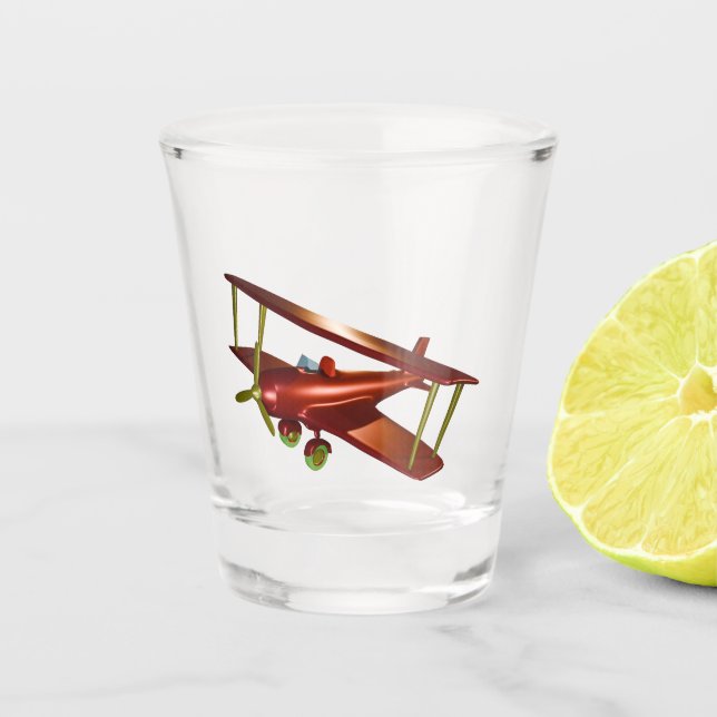 Big Red Bi-Flugzeug Schnapsglas (Vorderseite)