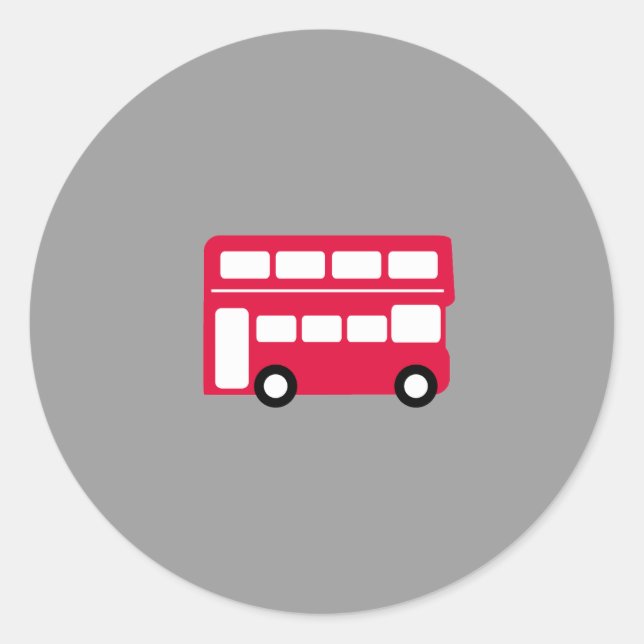 Big Red Bus Runder Aufkleber (Vorderseite)