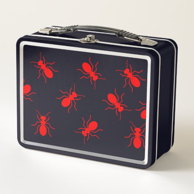 Big Red Fire Ants Metall Brotdose (Vorderseite)