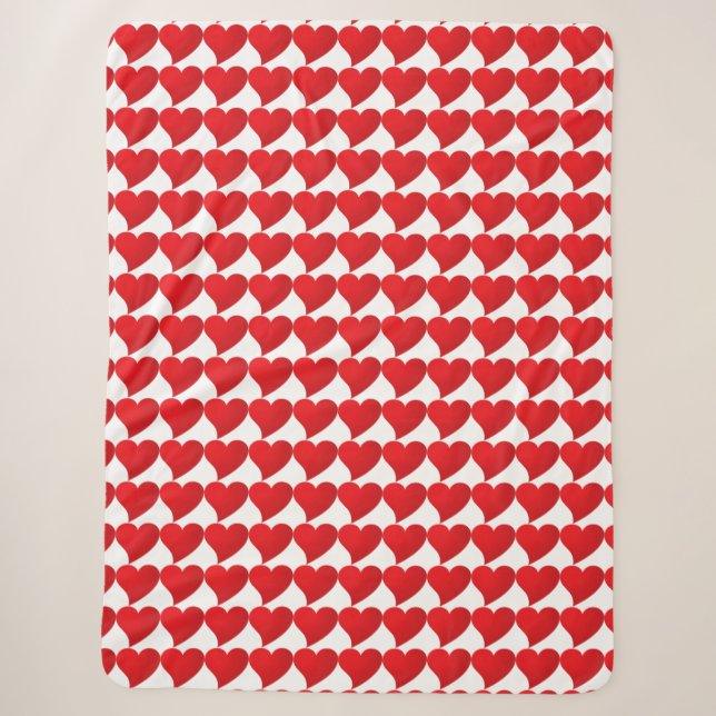 Big Red Heart, Liebe, weißer Valentinstag Sherpadecke (Vorderseite)