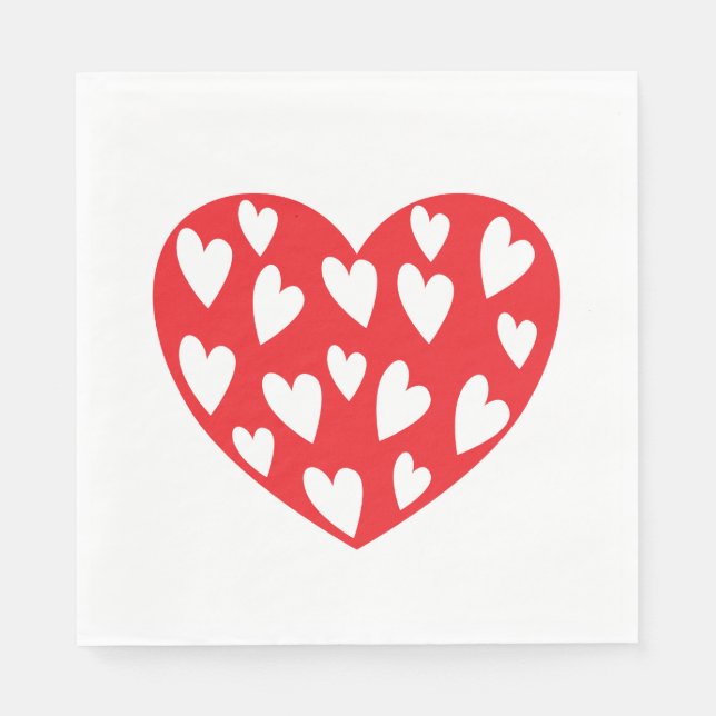 Big Red Heart Serviette (Vorderseite)