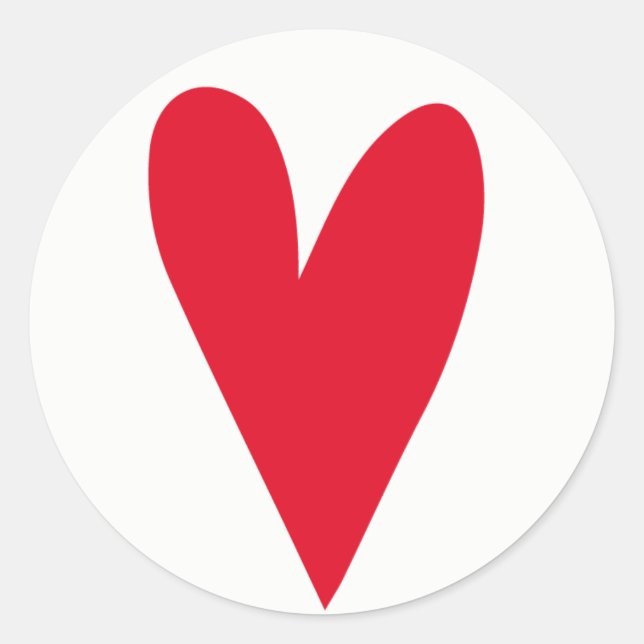 Big Red Heart - Valentine / Hochzeit Runder Aufkleber (Vorderseite)