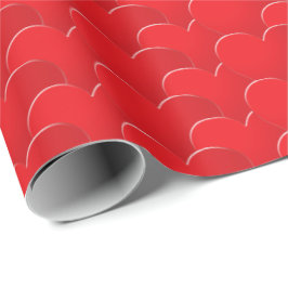 Big Red Hearts Muster Liebe Valentinstag Geschenk Geschenkpapier
