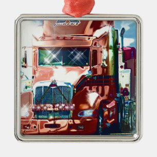 Big Red Heavy Lkw für Lkw & Lkw-Liebhaber Silbernes Ornament