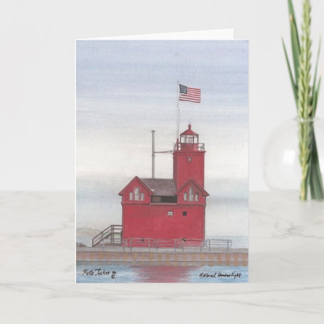 Big Red Lighthouse, Holland, Michigan Karte (Vorderseite)