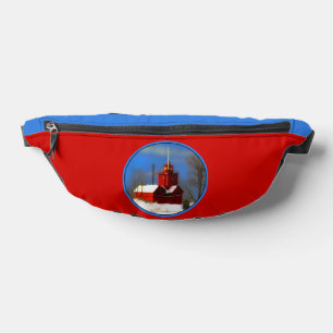 Big Red Lighthouse Malerei Holland Original Art Bauchtasche