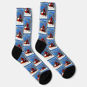 Big Red Lighthouse Malerei Holland Original Art Socken