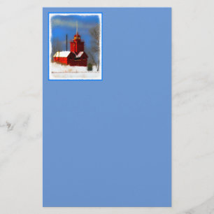 Big Red Lighthouse Malerei - Originelle Kunst Briefpapier