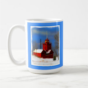 Big Red Lighthouse Malerei - Originelle Kunst Kaffeetasse