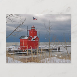 Big Red Lighthouse Postkarte
