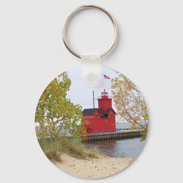 Big Red Lighthouse Schlüsselanhänger (Vorderseite)