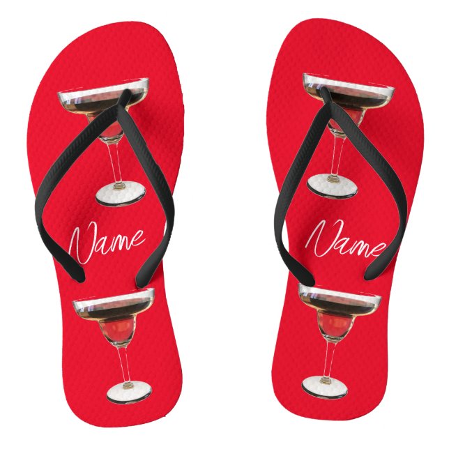 Big Red Margarita Cocktail Drink Thunder_Cove Flip Flops (Fußbett)