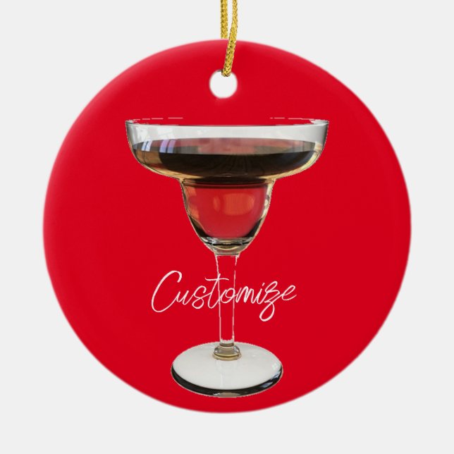 Big Red Margarita Cocktail Drink Thunder_Cove Keramik Ornament (Vorne)