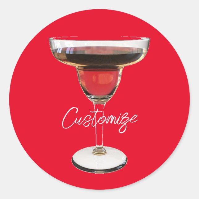 Big Red Margarita Cocktail Drink Thunder_Cove Runder Aufkleber (Vorderseite)