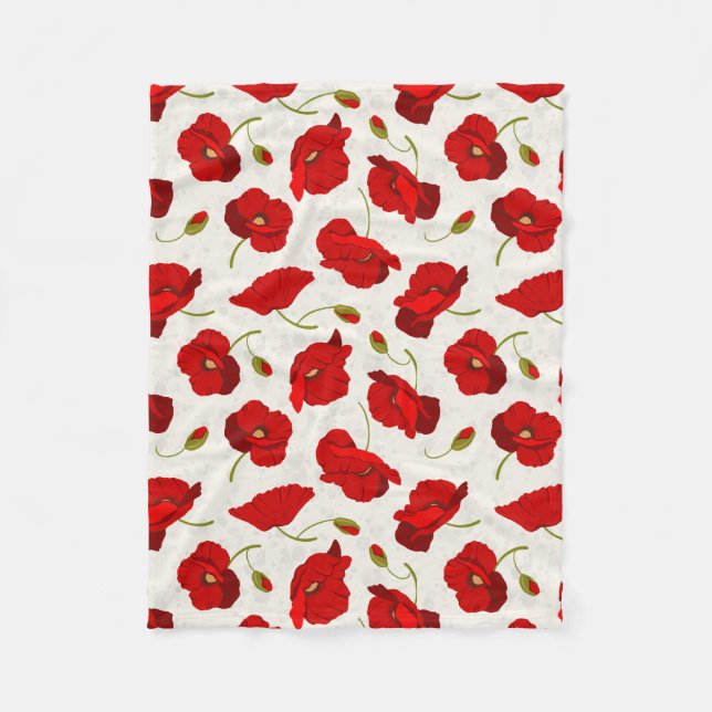 Big Red Poppies Fleece Blanket (Vorderseite)