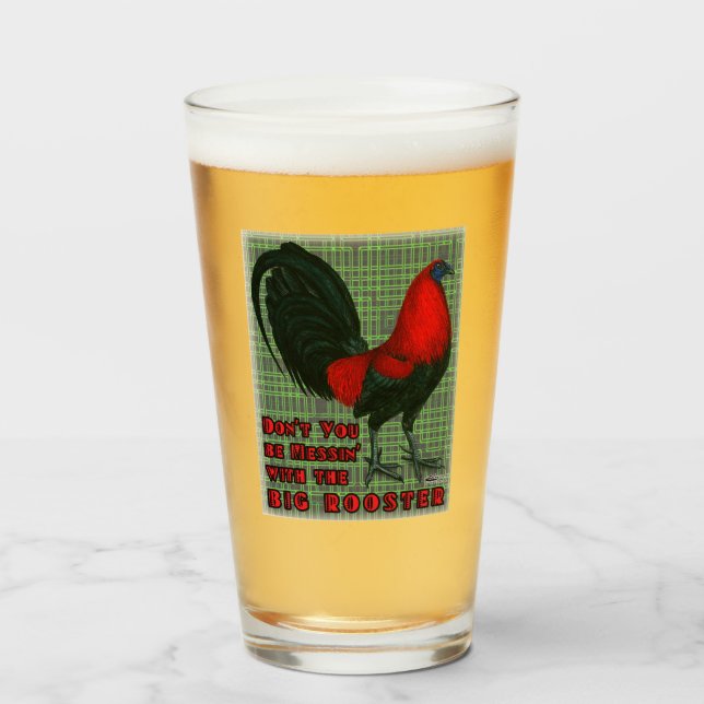 Big Red Rooster Glas (Vorne (Gefüllt))