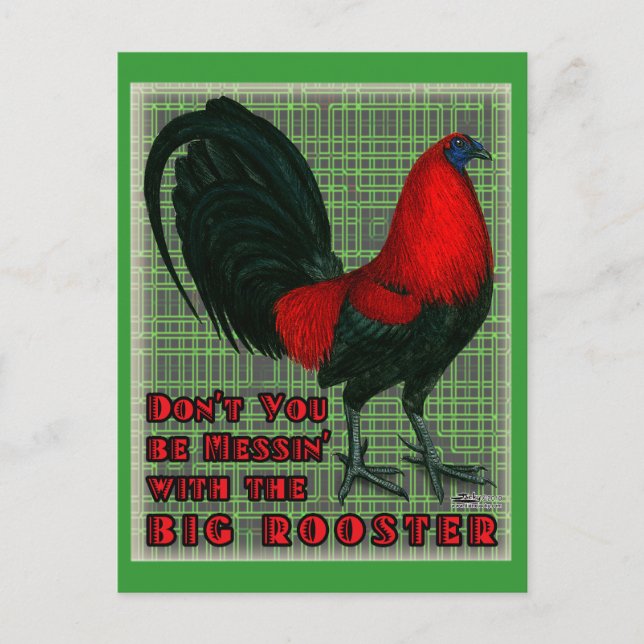 Big Red Rooster Postkarte (Vorderseite)