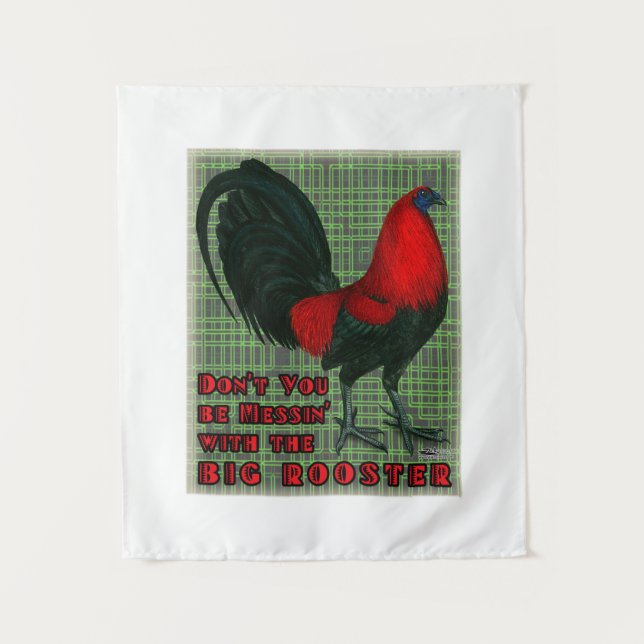 Big Red Rooster Wandteppich (Vorderseite)
