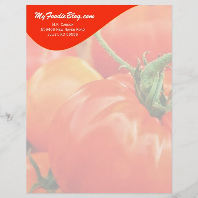 Big Red Tomato Personalisiert Food Lover Briefkopf (Vorderseite)