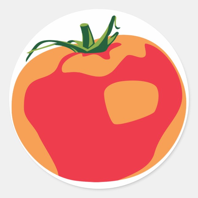Big Red Tomato Runder Aufkleber (Vorderseite)