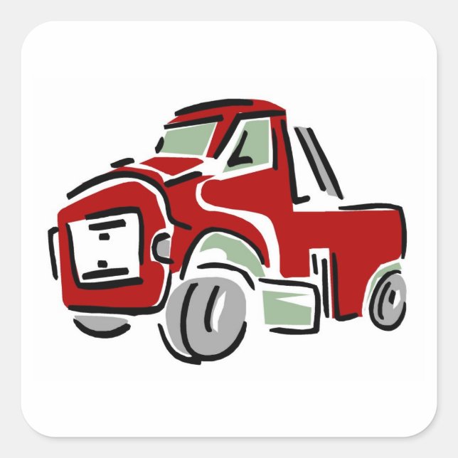 Big Red Truck - Aufkleber (Vorderseite)